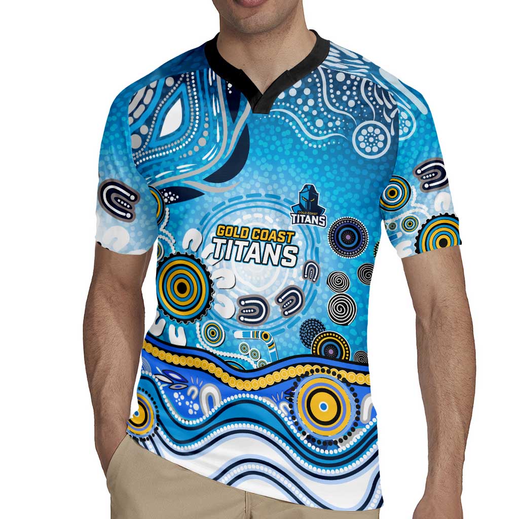 Gold Coast Titans Rugby Rugby Jersey Australian Aboriginal Dot Painting Style