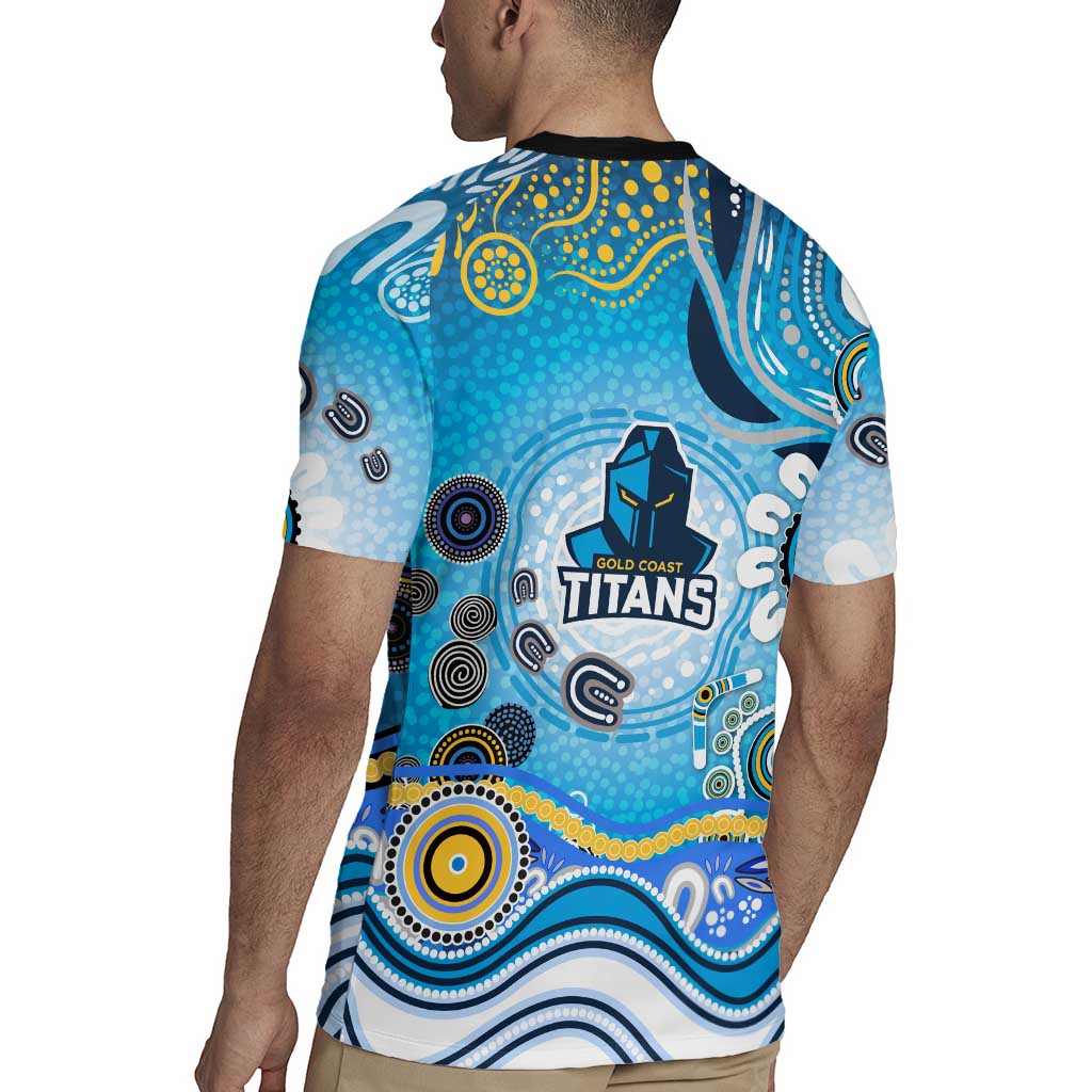 Gold Coast Titans Rugby Rugby Jersey Australian Aboriginal Dot Painting Style