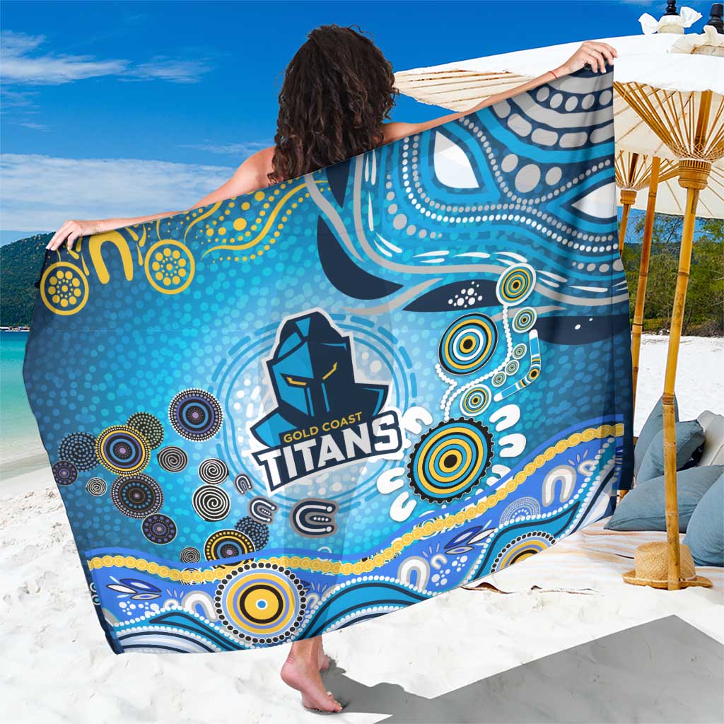 Gold Coast Titans Rugby Sarong Australian Aboriginal Dot Painting Style