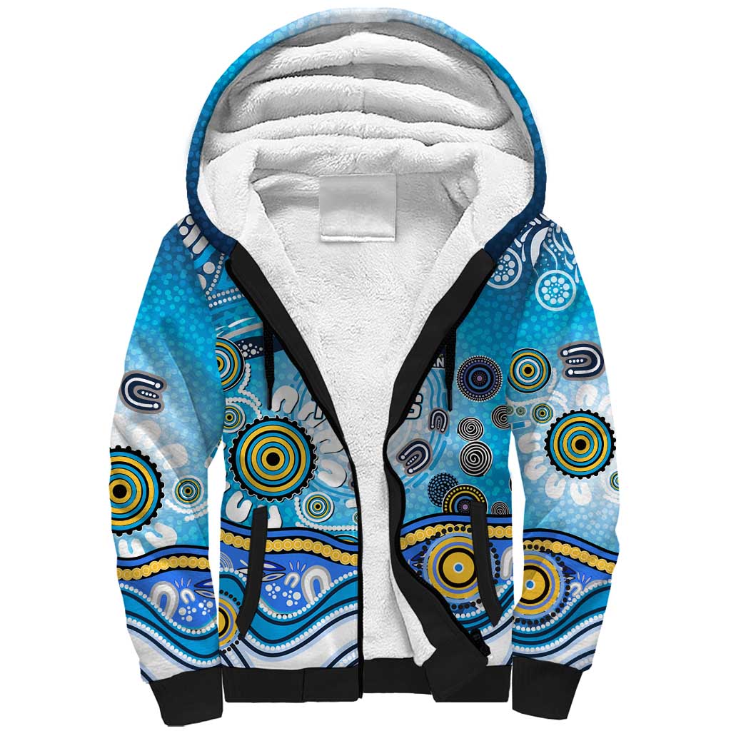 Gold Coast Titans Rugby Sherpa Hoodie Australian Aboriginal Dot Painting Style