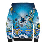 Gold Coast Titans Rugby Sherpa Hoodie Australian Aboriginal Dot Painting Style