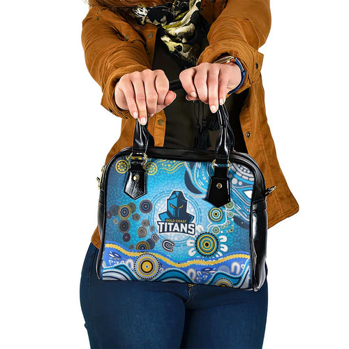Gold Coast Titans Rugby Shoulder Handbag Australian Aboriginal Dot Painting Style