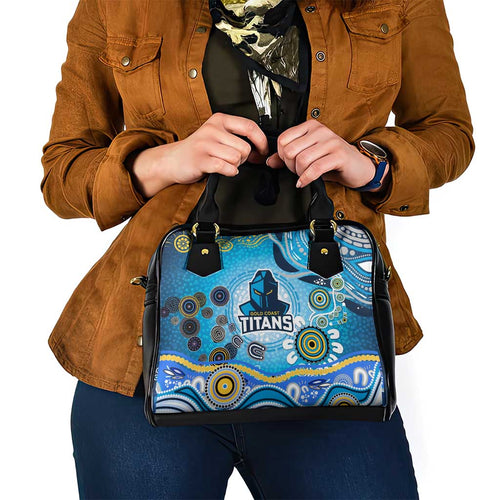 Gold Coast Titans Rugby Shoulder Handbag Australian Aboriginal Dot Painting Style