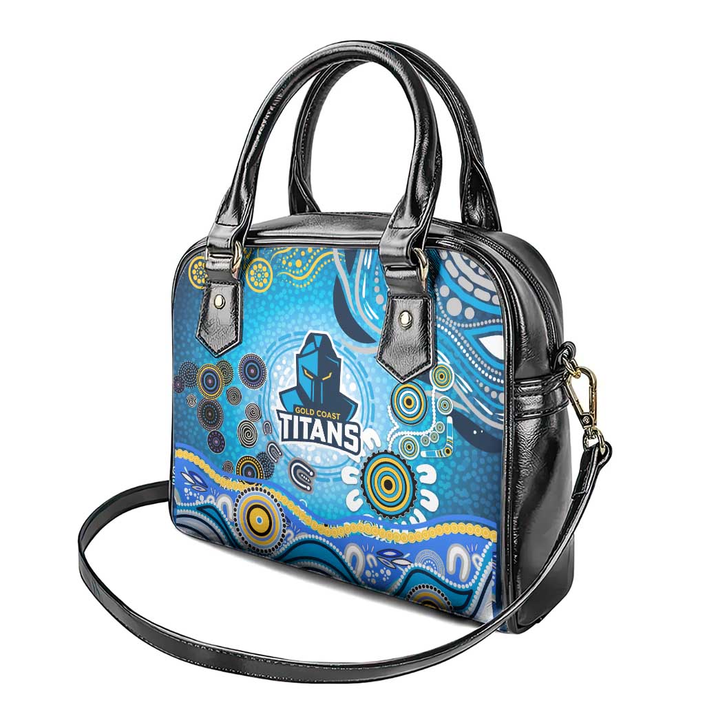 Gold Coast Titans Rugby Shoulder Handbag Australian Aboriginal Dot Painting Style