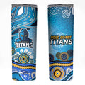 Gold Coast Titans Rugby Skinny Tumbler Australian Aboriginal Dot Painting Style