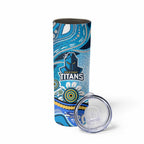 Gold Coast Titans Rugby Skinny Tumbler Australian Aboriginal Dot Painting Style