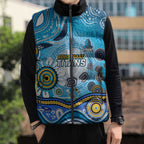 Gold Coast Titans Rugby Sleeveless Puffer Jacket Australian Aboriginal Dot Painting Style