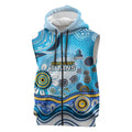 Gold Coast Titans Rugby Sleeveless Zip Hoodie Australian Aboriginal Dot Painting Style