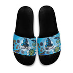 Gold Coast Titans Rugby Slide Sandals Australian Aboriginal Dot Painting Style
