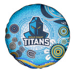 Gold Coast Titans Rugby Spare Tire Cover Australian Aboriginal Dot Painting Style