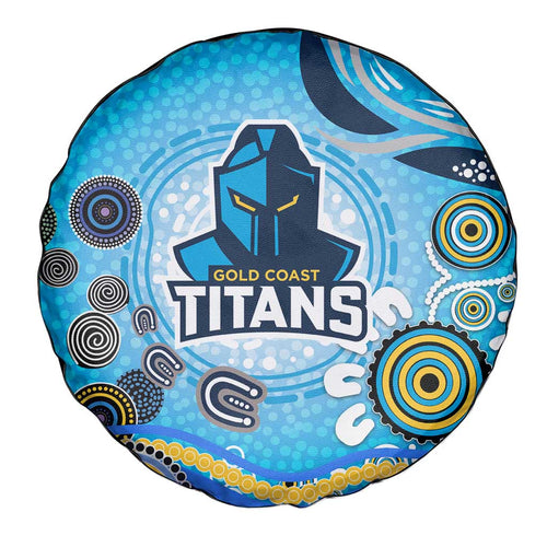 Gold Coast Titans Rugby Spare Tire Cover Australian Aboriginal Dot Painting Style