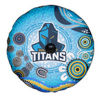 Gold Coast Titans Rugby Spare Tire Cover Australian Aboriginal Dot Painting Style