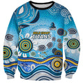 Gold Coast Titans Rugby Sweatshirt Australian Aboriginal Dot Painting Style