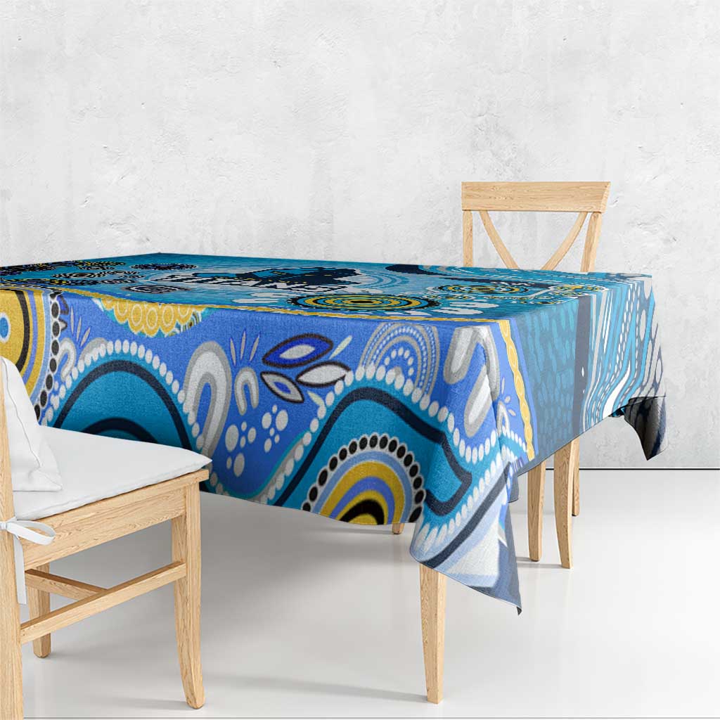 Gold Coast Titans Rugby Tablecloth Australian Aboriginal Dot Painting Style