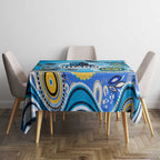 Gold Coast Titans Rugby Tablecloth Australian Aboriginal Dot Painting Style