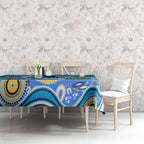 Gold Coast Titans Rugby Tablecloth Australian Aboriginal Dot Painting Style