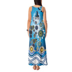 Gold Coast Titans Rugby Tank Maxi Dress Australian Aboriginal Dot Painting Style