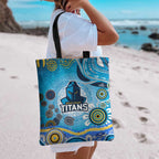 Gold Coast Titans Rugby Tote Bag Australian Aboriginal Dot Painting Style