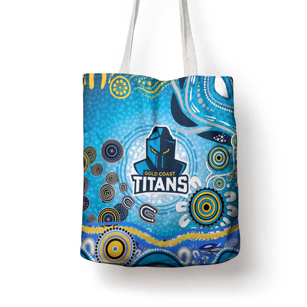 Gold Coast Titans Rugby Tote Bag Australian Aboriginal Dot Painting Style