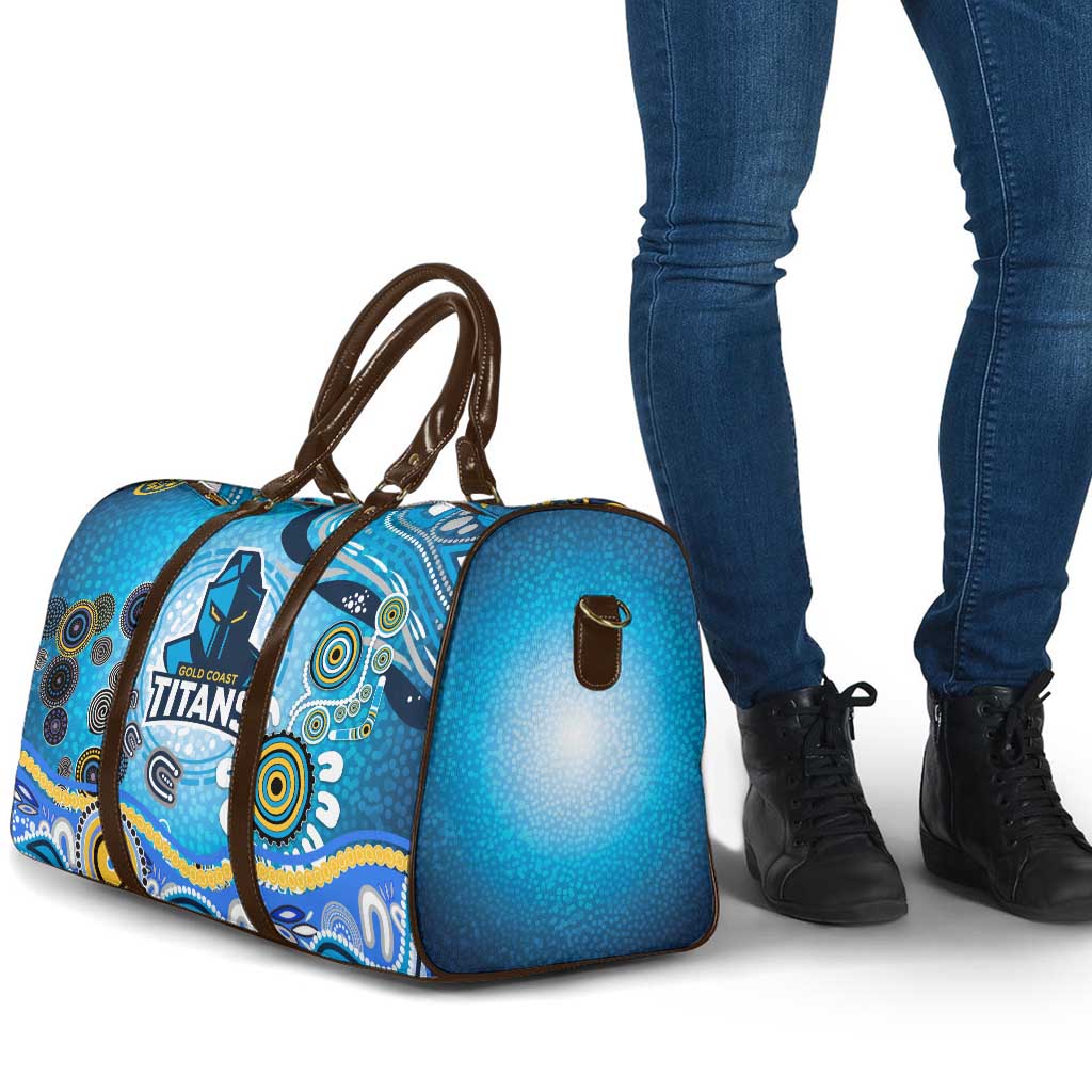 Gold Coast Titans Rugby Travel Bag Australian Aboriginal Dot Painting Style