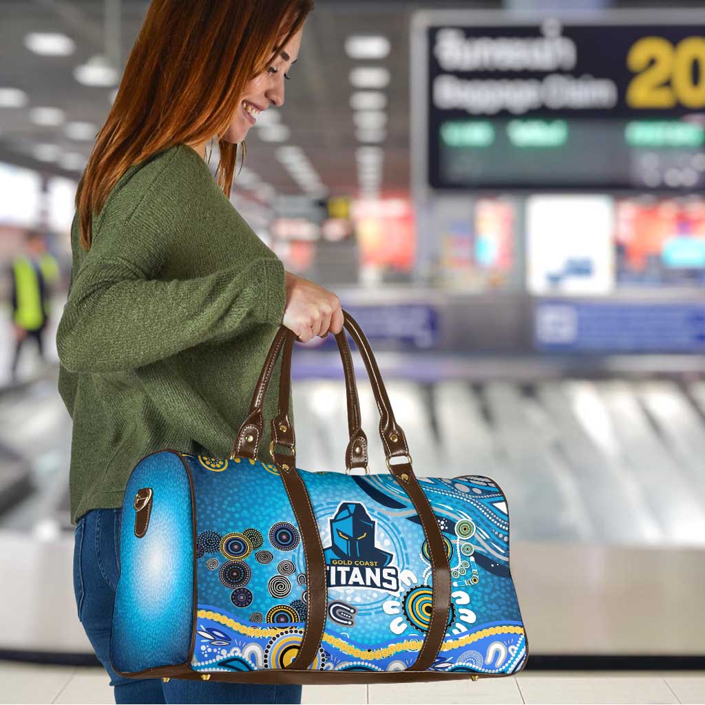 Gold Coast Titans Rugby Travel Bag Australian Aboriginal Dot Painting Style
