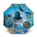 Gold Coast Titans Rugby Umbrella Australian Aboriginal Dot Painting Style
