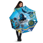 Gold Coast Titans Rugby Umbrella Australian Aboriginal Dot Painting Style