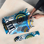 Gold Coast Titans Rugby Umbrella Australian Aboriginal Dot Painting Style