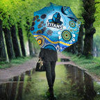 Gold Coast Titans Rugby Umbrella Australian Aboriginal Dot Painting Style