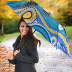 Gold Coast Titans Rugby Umbrella Australian Aboriginal Dot Painting Style
