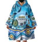 Gold Coast Titans Rugby Wearable Blanket Hoodie Australian Aboriginal Dot Painting Style
