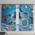 Gold Coast Titans Rugby Window Curtain Australian Aboriginal Dot Painting Style