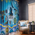 Gold Coast Titans Rugby Window Curtain Australian Aboriginal Dot Painting Style