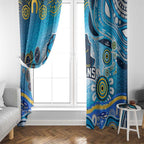Gold Coast Titans Rugby Window Curtain Australian Aboriginal Dot Painting Style