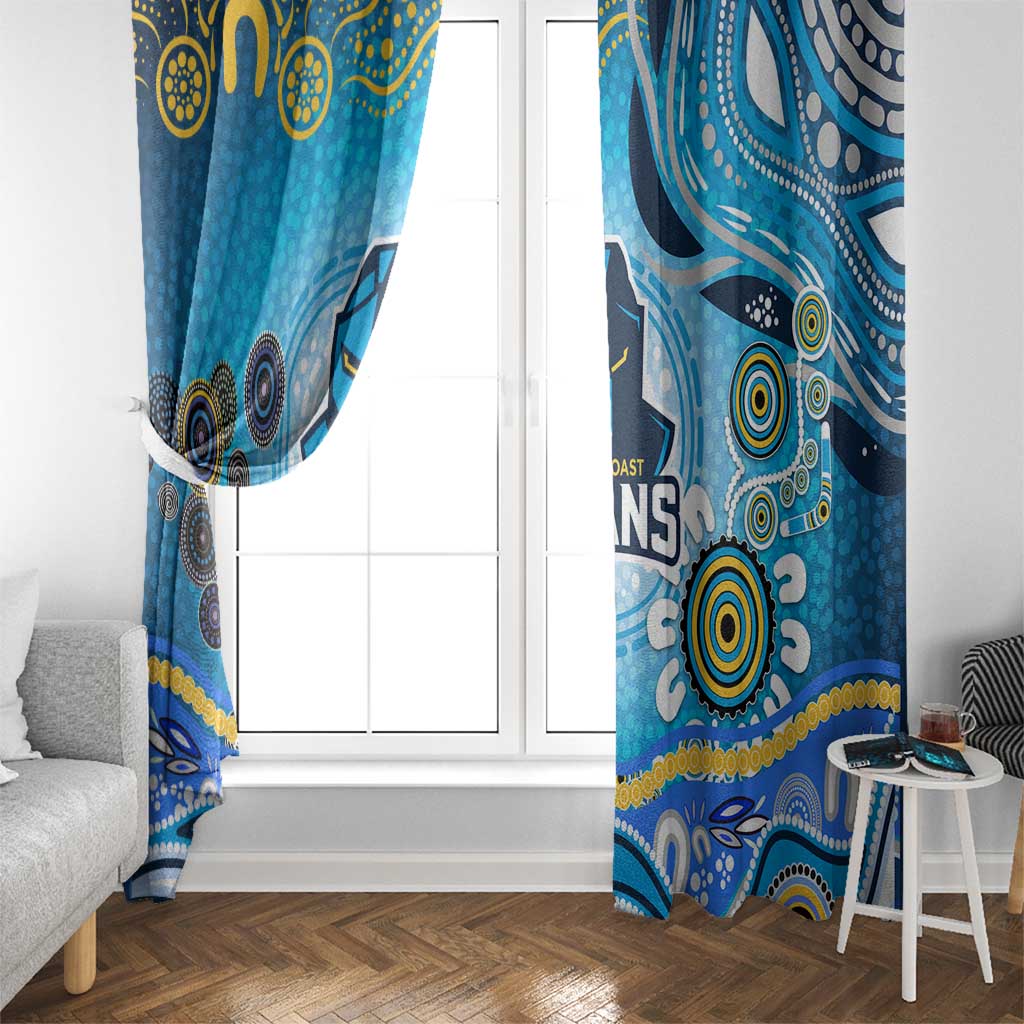 Gold Coast Titans Rugby Window Curtain Australian Aboriginal Dot Painting Style