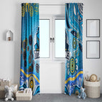 Gold Coast Titans Rugby Window Curtain Australian Aboriginal Dot Painting Style