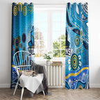 Gold Coast Titans Rugby Window Curtain Australian Aboriginal Dot Painting Style