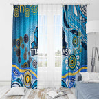 Gold Coast Titans Rugby Window Curtain Australian Aboriginal Dot Painting Style
