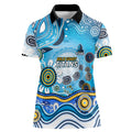 Gold Coast Titans Rugby Women Polo Shirt Australian Aboriginal Dot Painting Style
