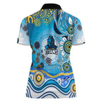 Gold Coast Titans Rugby Women Polo Shirt Australian Aboriginal Dot Painting Style