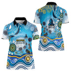 Gold Coast Titans Rugby Women Polo Shirt Australian Aboriginal Dot Painting Style