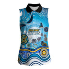 Gold Coast Titans Rugby Women Sleeveless Polo Shirt Australian Aboriginal Dot Painting Style