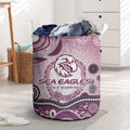 Manly Warringah Sea Eagles Rugby Laundry Basket Australian Aboriginal Dot Painting Style
