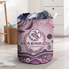 Manly Warringah Sea Eagles Rugby Laundry Basket Australian Aboriginal Dot Painting Style