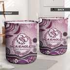 Manly Warringah Sea Eagles Rugby Laundry Basket Australian Aboriginal Dot Painting Style
