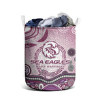 Manly Warringah Sea Eagles Rugby Laundry Basket Australian Aboriginal Dot Painting Style