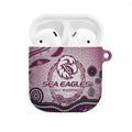 Manly Warringah Sea Eagles Rugby AirPods Case Australian Aboriginal Dot Painting Style