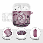 Manly Warringah Sea Eagles Rugby AirPods Case Australian Aboriginal Dot Painting Style