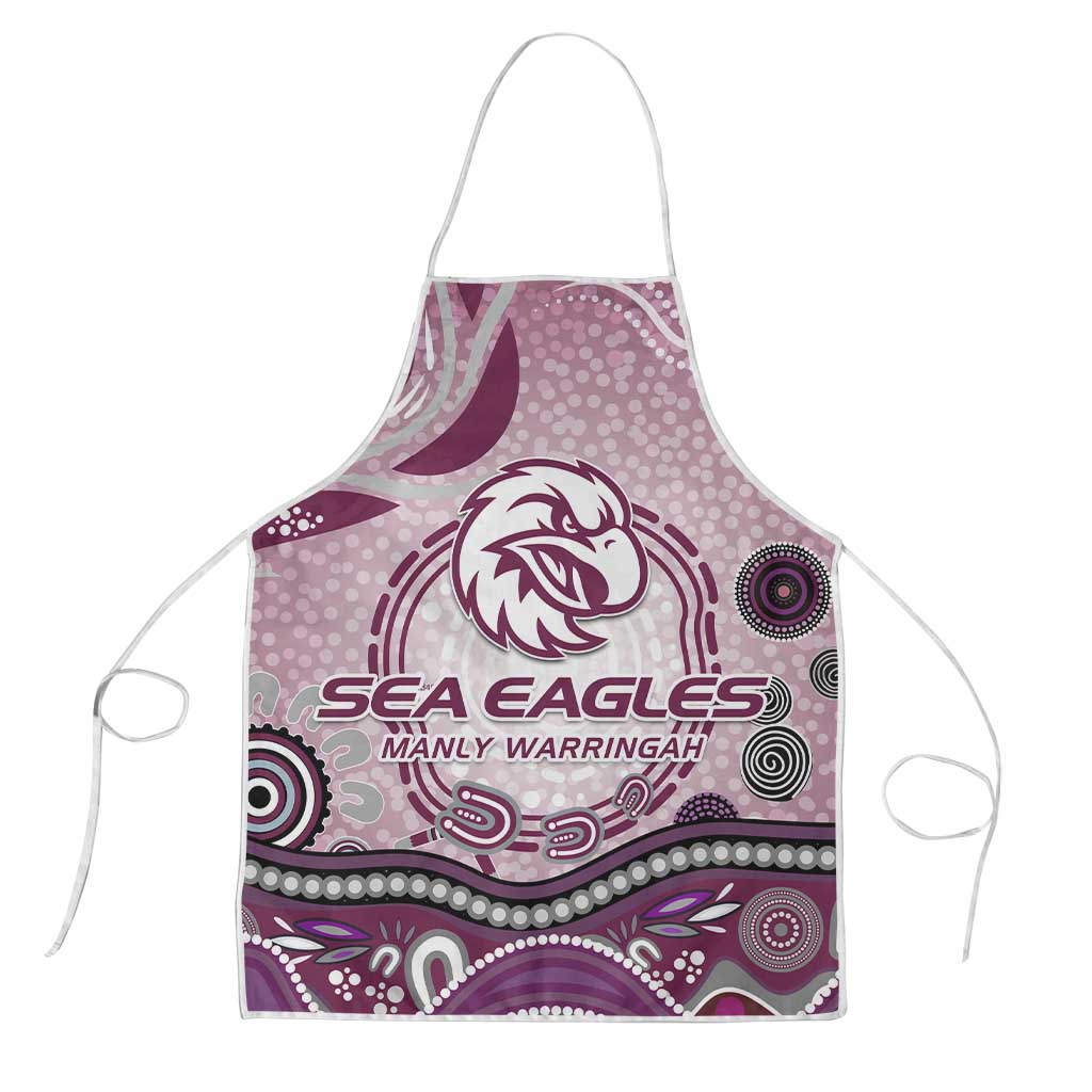 Manly Warringah Sea Eagles Rugby Apron Australian Aboriginal Dot Painting Style