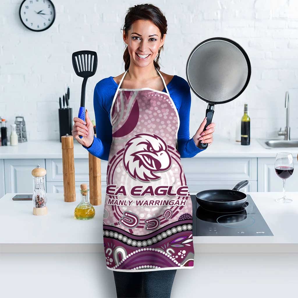 Manly Warringah Sea Eagles Rugby Apron Australian Aboriginal Dot Painting Style
